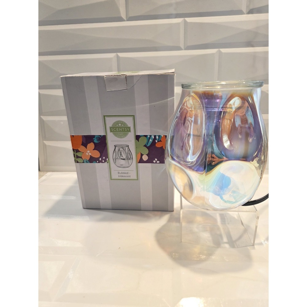 Scentsy Warmer Bubbled Iridescent Warmer Pearly Iridescent Organic Shape